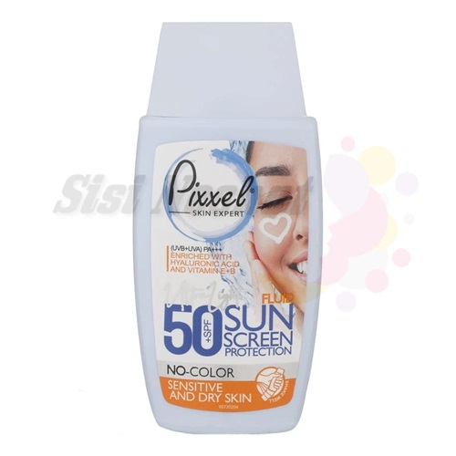 ضد آفتاب بی رنگ پیکسل SPF50 Sensitive (پوست نرمال تا خشک) Pixxel